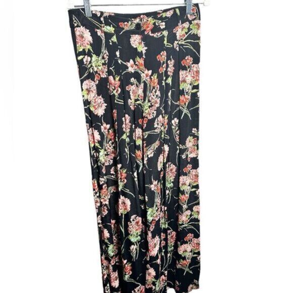NWT Band of Gypsies Boho Lightweight Black Floral Palazzo Pants - Size Medium - Picture 1 of 6